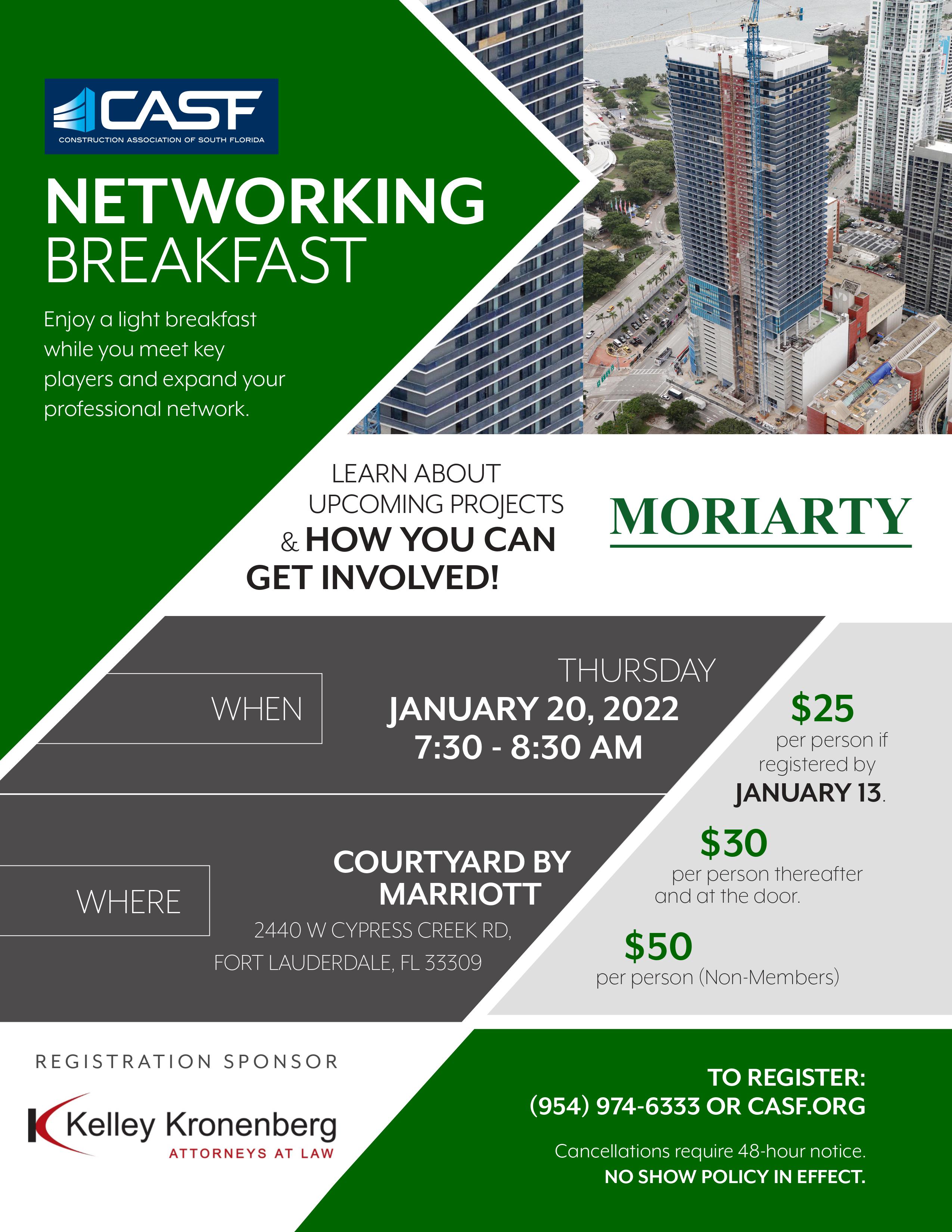 Construction of South Florida Networking Breakfast John Moriarty